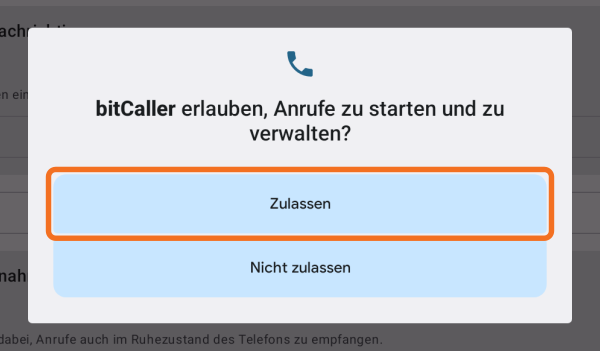 Android-Abfrage zum Zugriff auf Telefonanrufe