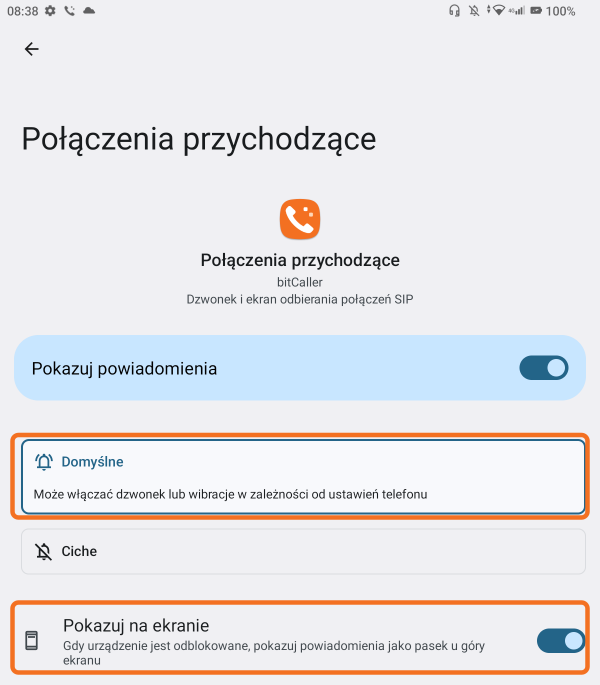 Call category with Default and Pop on screen selected